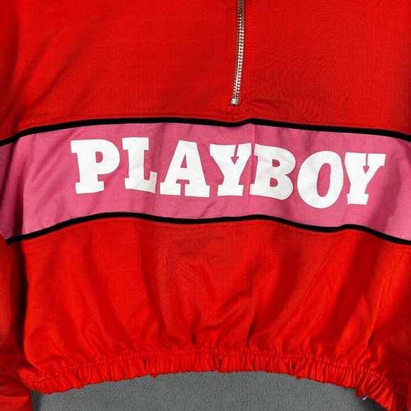 Playboy Missguided Track Top Women's 8 Cropped Polyester Blend Spellout New! - Picture 3 of 16